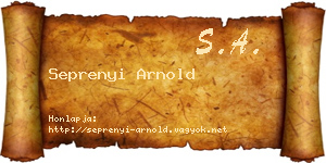 Seprenyi Arnold névjegykártya